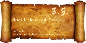 Bazilidesz Zóra névjegykártya